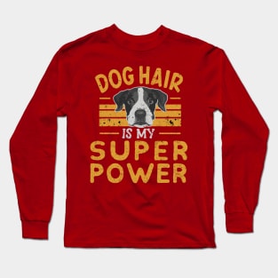 Funny Dog Hair Is My Super Power Distressed Grunge Design Long Sleeve T-Shirt